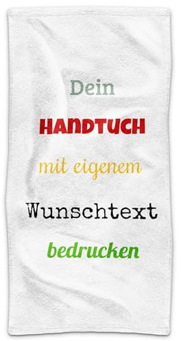 PR Print Royal Personalisiertes Handtuch mit Name oder Text - Handtuch Bedrucken - Geschenke zum Einzug, Geburtstagsgeschenk, Muttertag, Vatertag | Fotohandtuch, 50 x 100 cm Hochformat