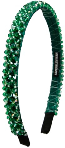 Alpenflüstern Trachten-Haarreif Glitzerperlen schmal - Damen Haarschmuck, Haarband rutschfest fürs Dirndl (grün) ADV150