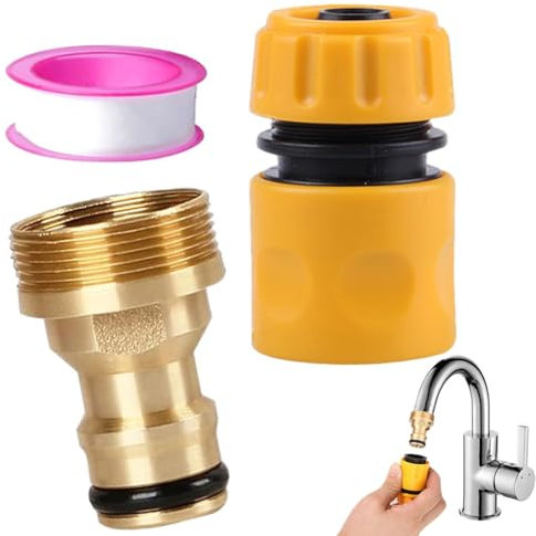 Ensemble de raccords de tuyau d'arrosage universel pour robinet mitigeur de cuisine et connecteur rapide pour robinet d'intérieur standard (connecteur rapide + connecteur de tuyau de robinet de