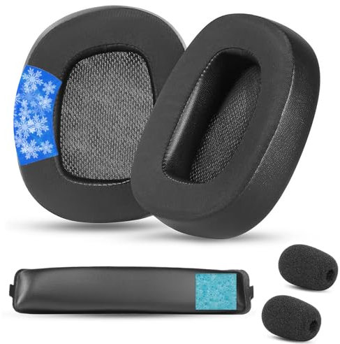 YunYiYi Kühlgel-Ohrpolster für G933S G633S, kompatibel mit Logitech G935, G635, G933, G633, kabelloses Gaming-Headset, Ohrpolster für G933S, G633S, Headset mit Eisseidenstoff, zusätzliche Dicke