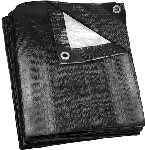Bâche de protection imperméable avec œillets, 140 g/m² PE, bâche en tissu pour camion, protection météo, anti-poussière, anti-UV et résistante à la déchirure, couverture pour meubles de jardin en bois