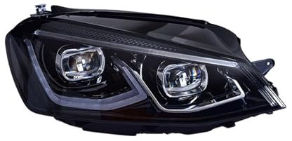 VWAUGDKPS Scheinwerfer im Auto-Stil, kompatibel mit Golf 7, Animation, LED-Scheinwerfer, Scheinwerfer, DRL, Designanzeige, Golf 8, alle LED-Strahl-Zubehör