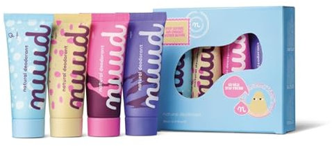 NUUD Adventure Pack - Natürliches veganes creme Deo oder Stick gegen Schweiß - ohne Aluminium, Alkohol und Chemikalien - für bis zu 40 Wochen - 60ml oder 2 Sticks (Family Adventure Pack (60 ml))