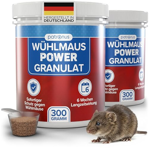 Wühlmaus Power Granulat [2x 300 g] zum Wühlmäuse effektiv vertreiben | mit Sofort- und Langzeitwirkung - Wühlmausgift-Alternative als Abwehr-Mittel gegen Wühlmäuse - aus deutscher Produktion