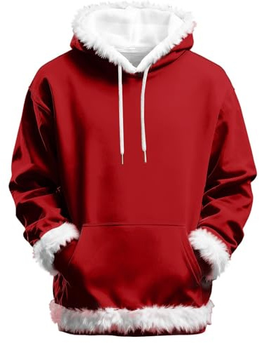 Pull de Noël pour Femme et Homme, col en Peluche, col Rond, Sweat-Shirt Tendance imprimé Arbre de Noël, Tunique Ample décontractée pour l'hiver Chaud