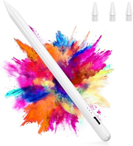 Pencil for iPad 2018-2025 - 15 Minutes Fast Charging, Palm Rejection,Tilt Sensitivity, Stylus Compatible with iPad Pro 11/12.9/13, 11/10/9/8/7/6th Gen, Air 5/4/3, Mini 7/6/5