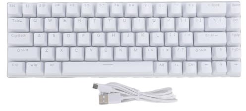 SUNGOOYUE Mechanical Gaming Keyboard, 68 Key RGB Switch Wired Compact Ergonomic Keyboard with Standalone Arrow Keys and Dual Color Keycaps, for PC Laptop OS X Android (White)