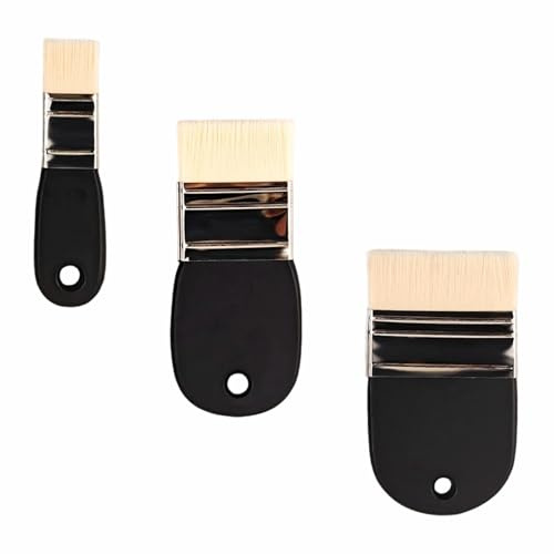 3 Pezzi Pennelli Piatti Pennello Acrilico Piatto in Nylon Pennelli | Artistici Versatili per Acquerello Pittura e Pittura Della Parete