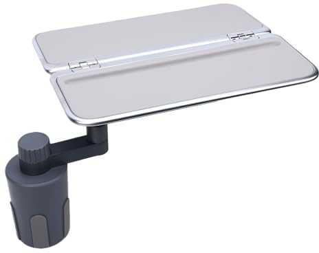Generic Bandeja de Comida para Coche para Comer, Portavasos Plegable de Aleación de Aluminio con Cabezal Giratorio de 360°, Bandeja Multiusos para Volante para Vehículo, Comedor