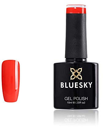 Bluesky Smalto Per Unghie Gel, Mambo Beat, 80643, Rosso, Arancia (Per Lampade Uv E Led) - 10 Ml