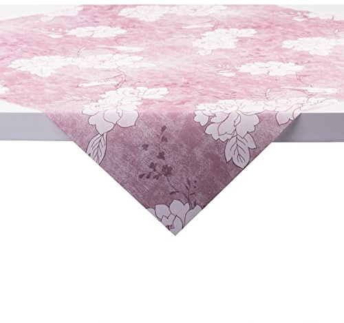 Sovie HORECA Tischdecke aus Linclass® Airlaid, 80 x 80 cm, Einmal-Mitteldecke, saugstark edel ideal für Hochzeit & Party, filigranes Blütendesign mit Vogelmotiv, 20 Stück - Maylin in Rosé