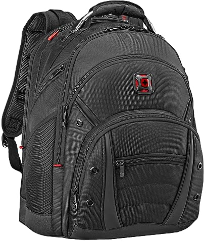 WENGER Synergy Ballistic Laptop-Rucksack mit Tabletfach, Notebook bis 16 Zoll, Tablet bis 10 Zoll, 30 l, Damen Herren, Büro Business-Reisen Uni, Schwarz, 605074
