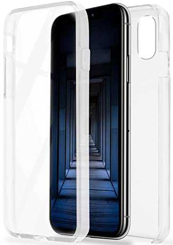 ONEFLOW Touch Case für Apple iPhone XR Hülle 360 Grad Komplett Schutz beidseitig, Handyhülle mit Displayschutz, TPU Schutzhülle durchsichtig vorne und hinten stoßfest, Klar