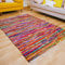 RAJRANG BRINGING RAJASTHAN TO YOU Flickenteppich chindi (150 x 215 cm) - Großer mehrfarbiger recycelter handgewebter Polar Chindi Teppich mit bunt gestreiftem Fleckerlteppich für Schlafzimmer