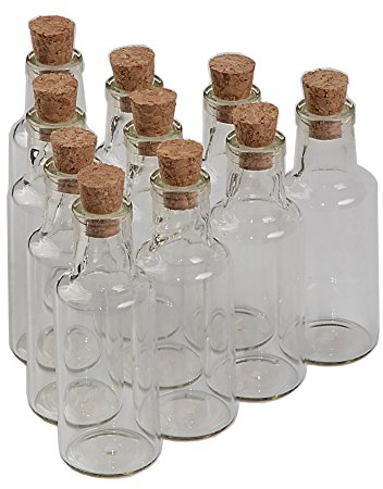 12pcs Fiole De Verre Transparent avec Bouchon Liege,La capacité Est 25ml,Peut être utilisé Pour faire Un Voeu Bouteille Et Puis Le Jeter Dans La Distance (12, 25ml)