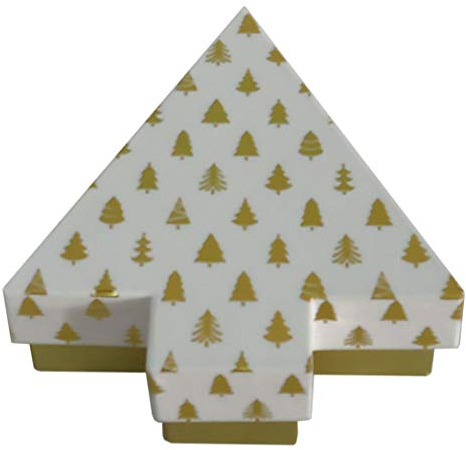 Idena 30150 - Geschenkbox Tannenbaum, Größe ca. 12 x 13 x 4,3 cm, Weihnachtsbaum, Weihnachten, Weihnachtsmann, Bescherung, Geschenkverpackung, Geschenkschachtel, Geschenke