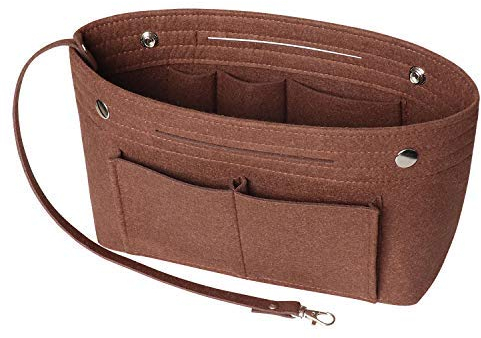 Soyizom Purse Organizer Insert für Einkaufstasche, Tasche in Tasche, Tasche Insert mit Schlüsselbund für Speedy Neverfull, 8 Farben (Kaffee, klein)