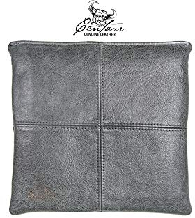 Centaur - Hochwertiges Leder Sitzkissen - Basaltgrau 35x35 cm - Ideal für Stuhl oder Sitzbank - Abwaschbare Echtleder Stuhlkissen - Pflegeleichte Sitzauflage