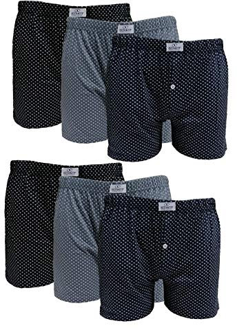 Fontana Calze & Intimo 6 Pezzi di Boxer Uomo in Cotone 100% con Apertura e Bottone Scuro, 7° (TG. 54-56)