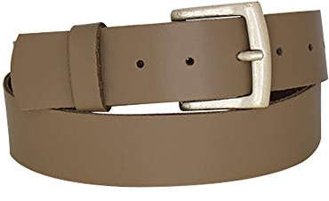 DayneQ 4cm Breit Echt Leder Guertel Altsilber Nickelfree - 11499-40-SIL - Taupe Bundweite 115cm