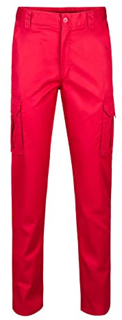 VELILLA 103001 Pantalon Multi-Poches Couleur Rouge Taille 44 Utilitaire de Travail, Slim Homme