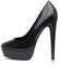 Zhabtuc Scarpe col Tacco Donna Decolletè Plateau Sexy Stiletto Tacchi a Spillo Piattaforma 14CM Punta Tonda Elegante Tacchi Alti in Vernice, Nero, 36 EU