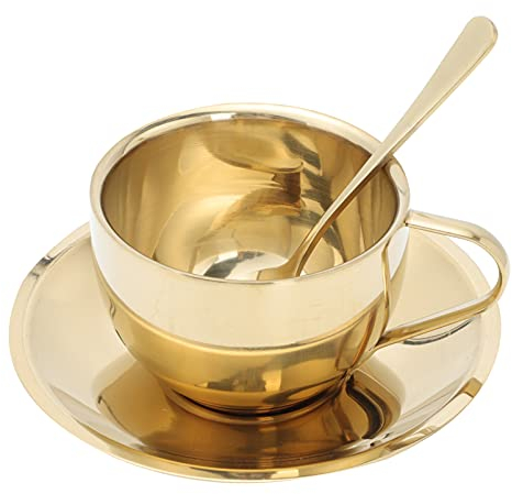 1 set di tazze da caffè con cucchiaio e piatto elegante tazza da tè latte latte cappuccino e succo di frutta comoda capacità di presa elegante uso domestico