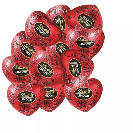 CIOCCOLATINI CUORI LINDT CIOCCOLATO FONDENTE 70% MORBIDO RIPIENO BUSTA DA 500g