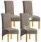 SHENGYIJING 1/2/4/6 PCS Diamond Lattice FStretch wasserdichte XL Stuhlhussen für Esszimmer, Spandex Large Dining Chair Husses High Back Jacquard Dining Chair Covers (Taupe,Set of 4)