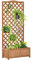 Outsunny Jardinera con Enrejado de Madera Maciza Arriate Macetero con Soporte para Trepadora Cultivos Plantas Flores para Balcón Terraza Jardín Exterior 76x36x170 cm Marrón