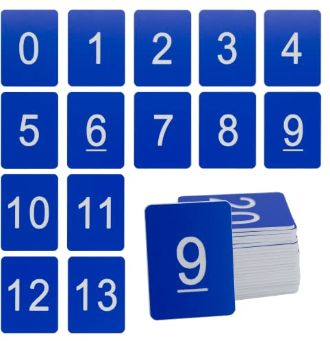 Nummernschilder, Kunststoff, rechteckig, 0–100, Blau