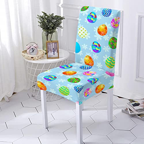 Universal Stuhlhussen Set Stuhlbezug Sitz Stretch Beschützer, Treer Abnehmbare Waschbar Ostern Stretch Stuhlhussen Für Stuhl Esszimmer Party Bankett Stuhldekoration (Blauer See,6 er Set)