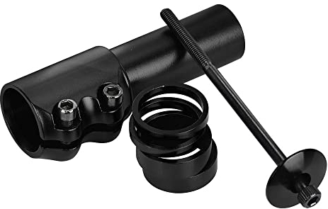 ZhuiKun Elevador de Vástago de Bicicleta Adaptador de Extensor de Manillar de Aleación de Aluminio para Horquilla 1-1/8 28.6mm - Negro,12cm