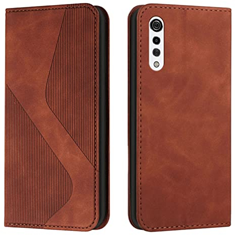 Mo-Somnus Kompatibel mit LG Velvet/G9/G900 Hülle, Magnet PU Leder Flip Wallet Case Tasche Handyhülle, Stoßfeste Schutzhülle LG Velvet/G9/G900 Brieftasche Klapphülle mit [Kartenfächer] (Braun)