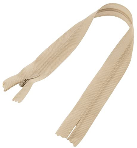 AERZETIX - C60900- Satz mit 10 Reißverschlüssen unsichtbar 30cm Nicht trennbar - reißverschluß mit Gestell - Farbe Hellbeige - Lederwaren Jeans Hosen Kleid Rock Schieber kleidungsstück nähen