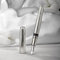 Hongdian 100 Silver Steel Piston Fountain Pen, Iridium Long Blade Fine Nib Calligraphy, Smooth Writing Pens, Nice Writing Pen for Men & Women