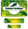 50 x personalisierte Namensaufkleber Sticker mit Wunschname Klebeetiketten zum Markieren Stifte Hefte mit Kinder Name Schule Kindergarten Aufkleber Set (01 Dinos)