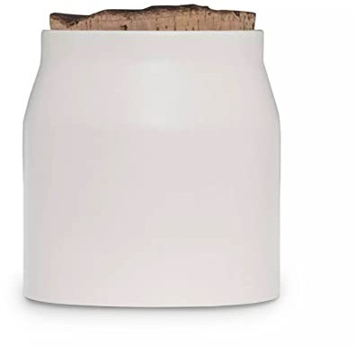 Tower NL826199 Natural Life Small Ceramic Storage Jar with Weathered Cork Lid crafted from Sustainable and Natural Materials, White