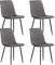 Esszimmerstuhl Wohnzimmerstuhl Stuhl mit Velours-Sitz mit schwarzen Metallbeinen, ergonomisch, ideal für Wohnzimmer, Büro, Schlafzimmer oder Esszimmer, maximale Belastung: 120 kg, grau 4er Set