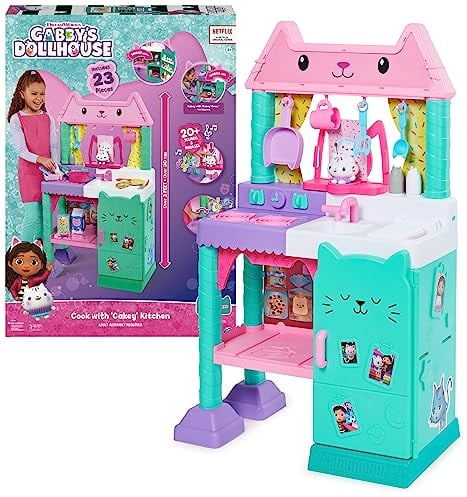Gabby's Dollhouse Cakey GDH Purrfect Dollhouse + RLP Kitchen, Color Cocina para Juegos de rol, Medium (Spin Master 6069148)