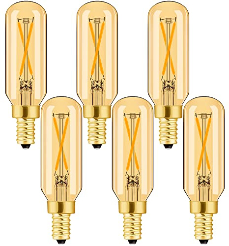 E12 LED Bulb Dimmable 2W Equal 25 watt Light Bulb Amber Warm White 2700K T6 T25 E12 Candelabra Bulb 25 watt for Chandeliers,Ceiling Fan,Pendant,Wall sconces AC120V 200LM e12 Light Bulb 6Pack