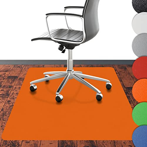 NOVA FORMA Bodenschutzmatte Chroma für Hartböden - farbige Bürostuhlunterlage aus robustem, rutschfestem BPA-freiem PE-Kunststoff - schützt vor Kratzern & Abnutzung - 116x150 cm Orange