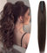 SEGO Ponytail Haarteil Echthaar Zopf Extension mit Klammer Clip in Pferdeschwanz Haarverlängerung 100% Remy Haar Hair Piece glatt 18(45cm)-115g Dunkelbraun#2