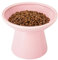 CEEFU Extra Wide Elevated Ceramic Cat Food Bowl - 6.2 Shallow Dish for Whisker Fatigue Relief, 5 Height for Easy Feeding, Lead & Cadmium Free, Durable Raised Cat Food Bowls, Pink