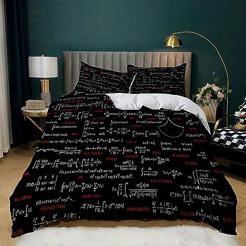 XCQHZYQ Bettwäsche 180x200 cm Mathe Funktion Bettbezug, Weich Bequem Bettwäsche-Sets für Teenager Erwachsene, Mikrofaser Bettdeckenbezug mit 2 Kopfkissenbezug 80x80 cm