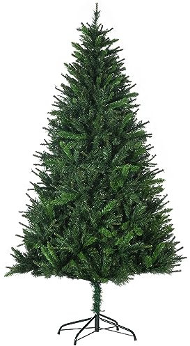 HOMCOM Künstlicher Weihnachtsbaum 180cm mit 786 Zweigen Automatisch öffnend, Dicker Weihnachtsbaum mit Metallsockel Einfach zu montieren, Grün