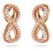 Swarovski Hyperbola Ohrstecker, Weiße und Rosé Vergoldete Ohrringe mit Unendlichkeitsmotiv und Strahlenden Swarovski Kristallen