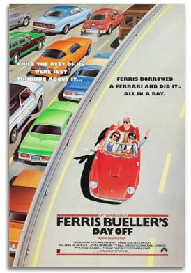 greb Ferris Bueller's Day Off Filmposter auf Leinwand, Raumdekoration, ästhetisches Poster, künstlerisches Poster für Schlafzimmer, Wohnzimmer, Wände, 30 x 45 cm, ungerahmt