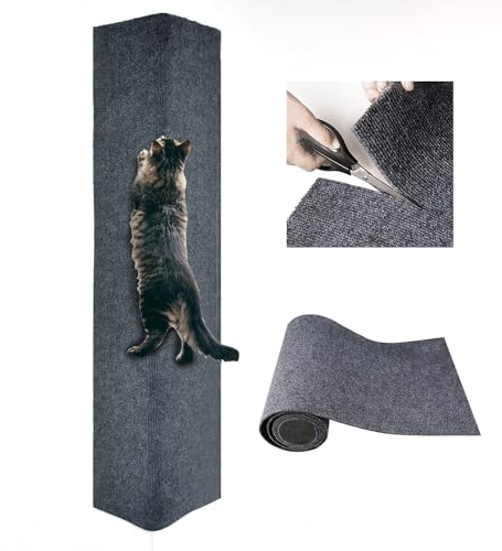 MIAOGE [200 cm x 40 cm] Tappetino antigraffio autoadesivo per gatti, tiragraffi di ricambio (grigio scuro, 1 pezzo)