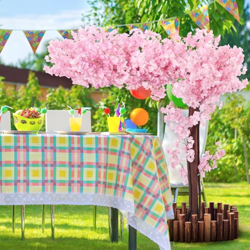 TTDMK 5 FT Pink Artificial Cherry Blossom Tree with LED Lights